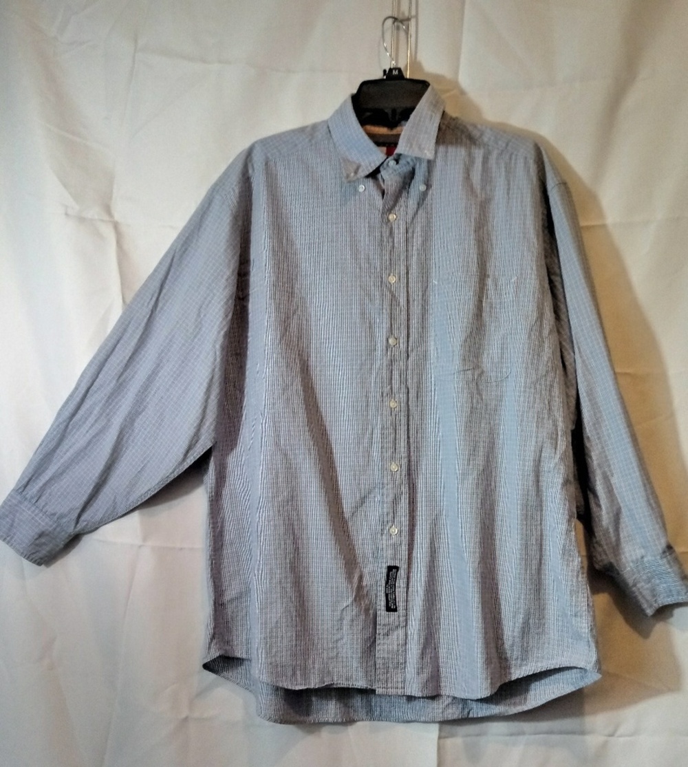 Tommy Hilfiger orange and blue button down… - Picture 4 of 5